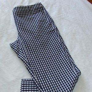 J CREW Navy & White GINGHAM CHECK SEER-SUCKER Crop Pant Sz 6